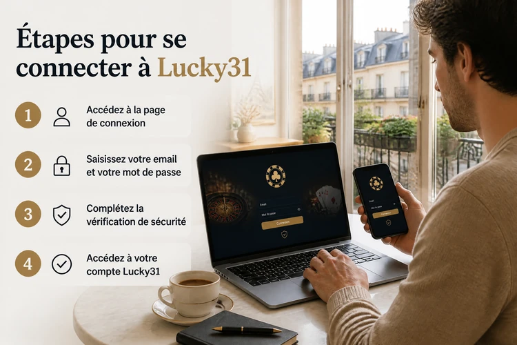 Étapes pour se connecter à Lucky31